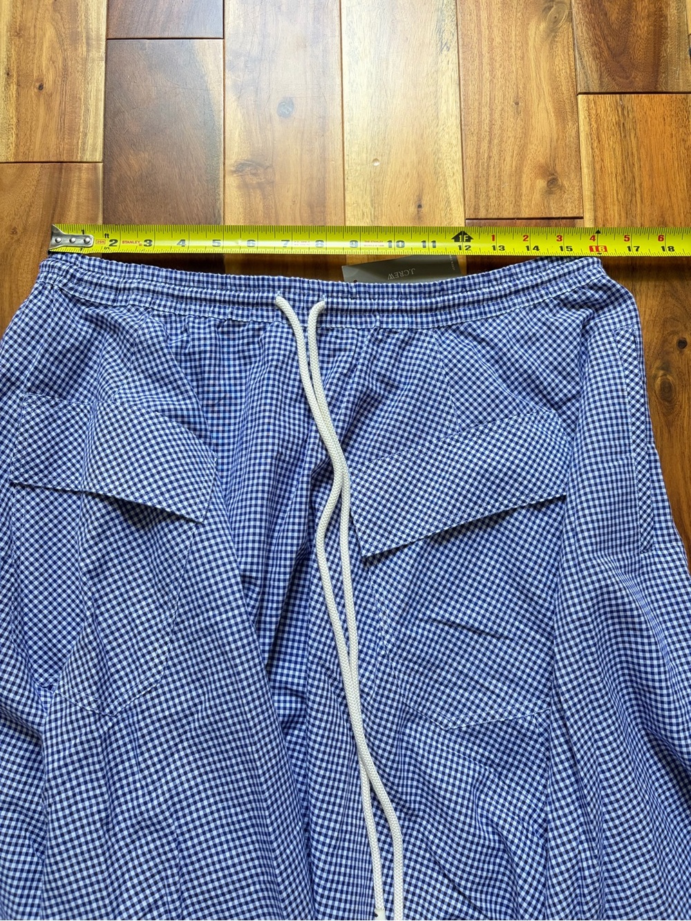 J. Crew Blue Gingham A-Line Skirt with Drawstring - Picture 7 of 7